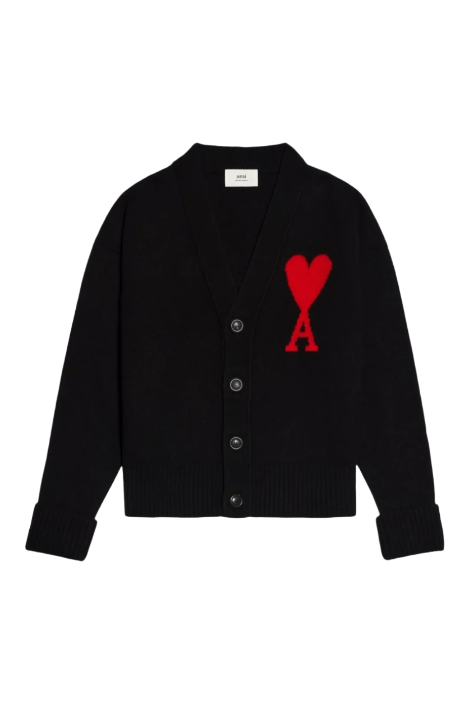 Ami Paris Кардиган з монограмою Ami De Coeur чорний