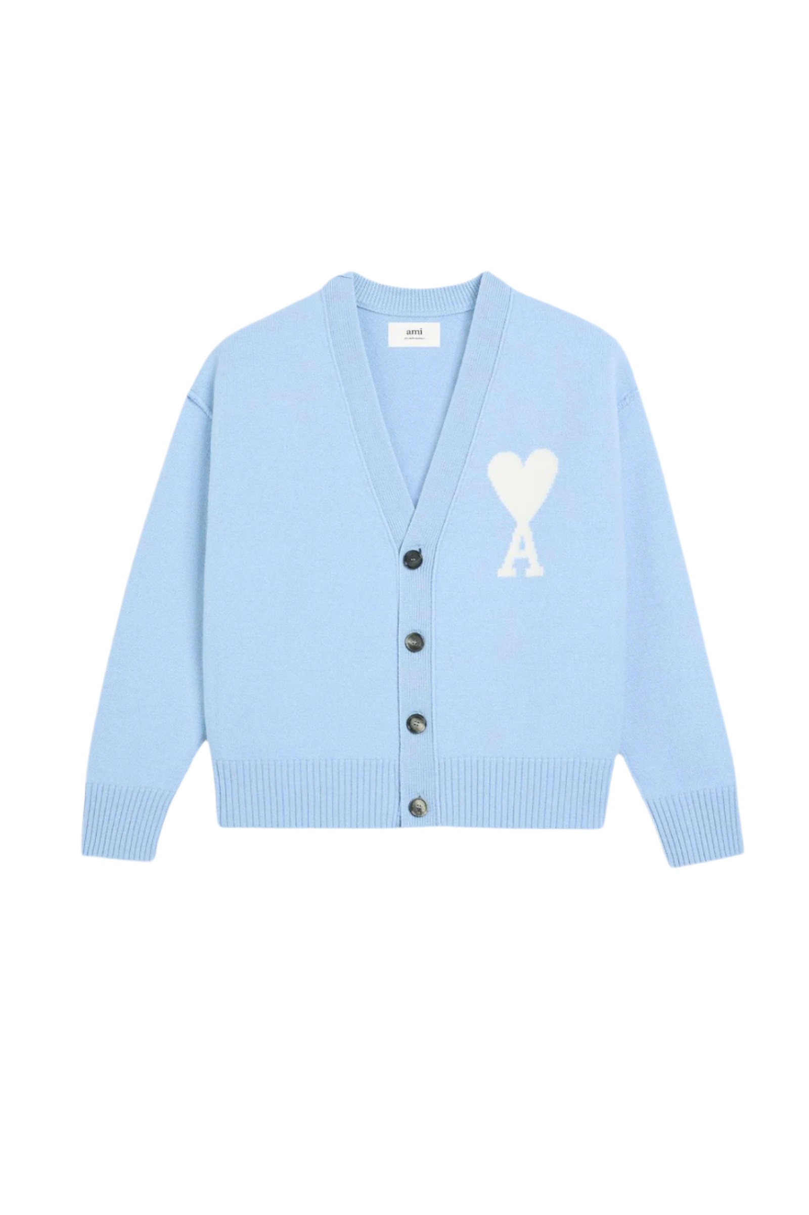 Ami Paris Кардиган з монограмою Ami De Coeur блакитний