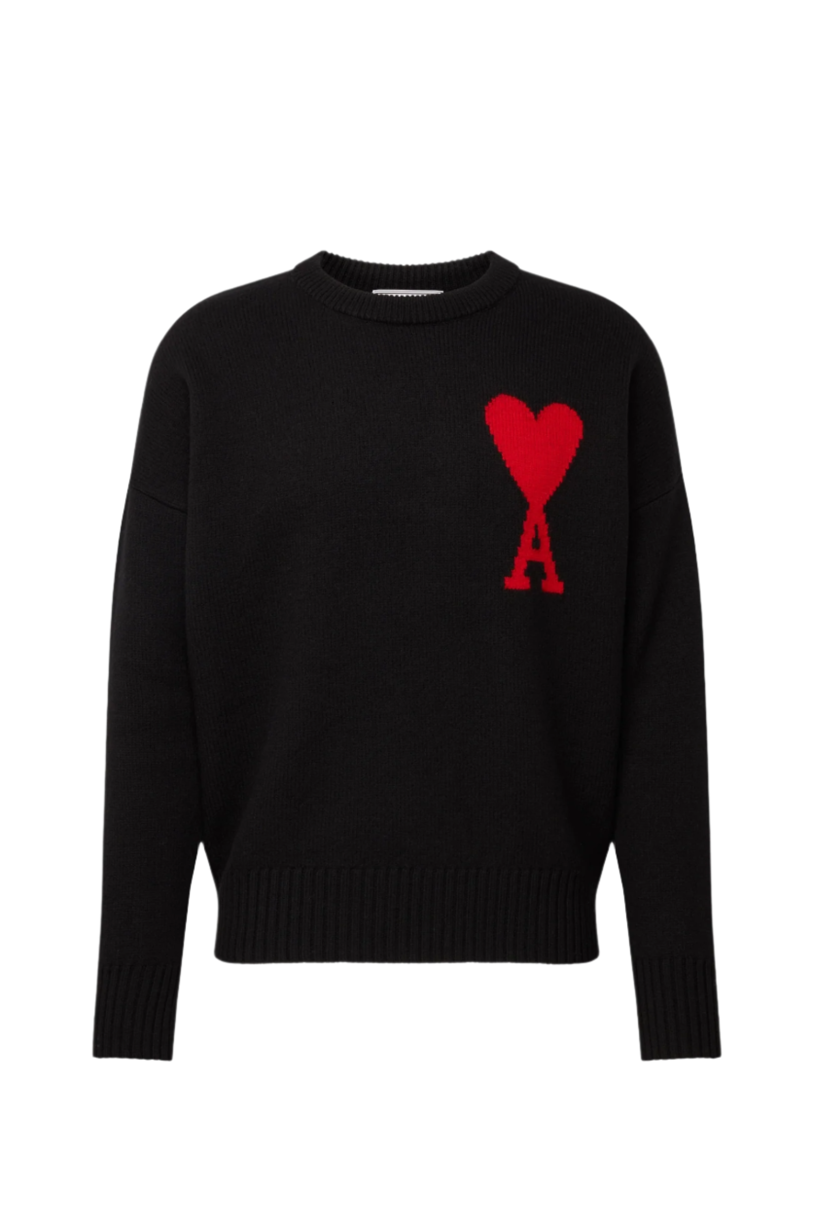 Ami Paris светр з монограмою Ami de Coeur чорний