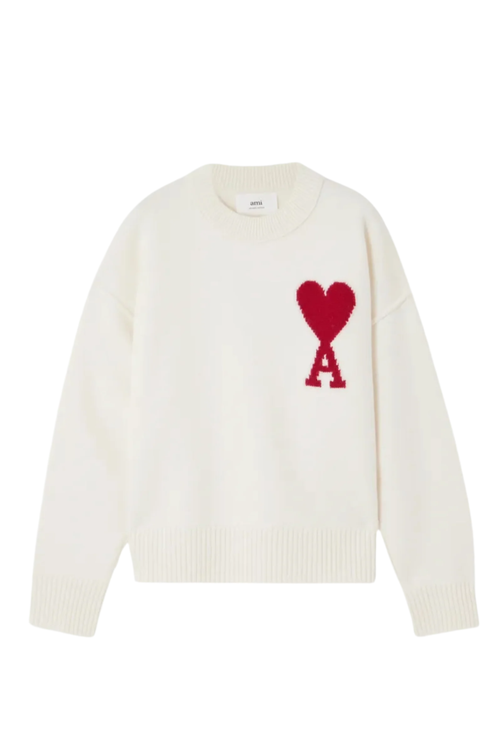 Ami Paris светр з монограмою Ami de Coeur білий