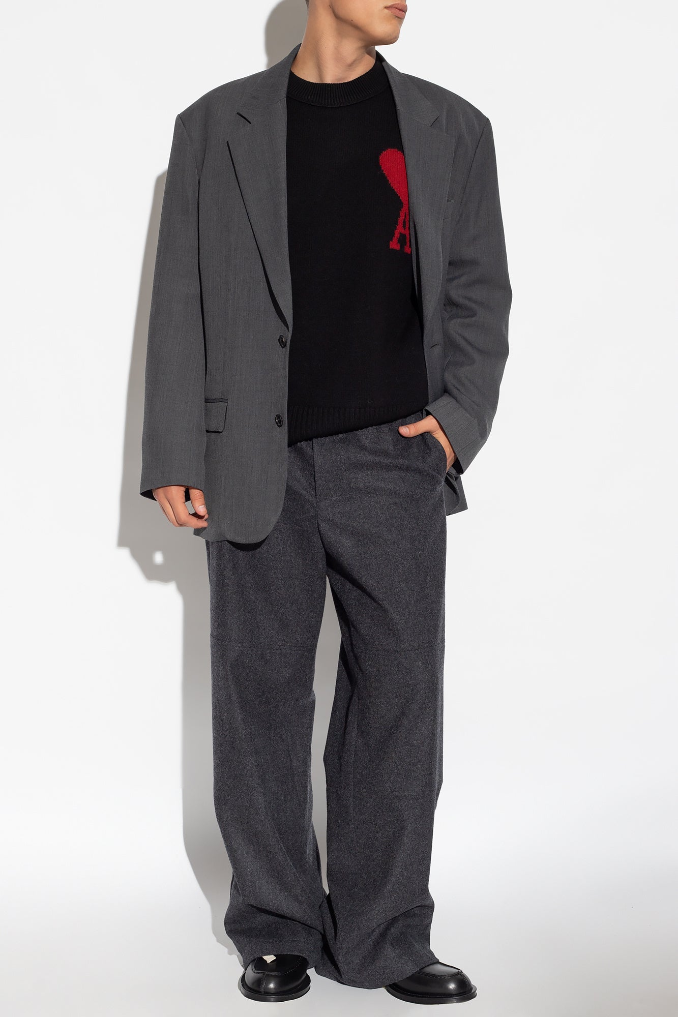 Ami Alexandre Mattiussi BLACK Wool sweater  BFUKS006 018 M-009