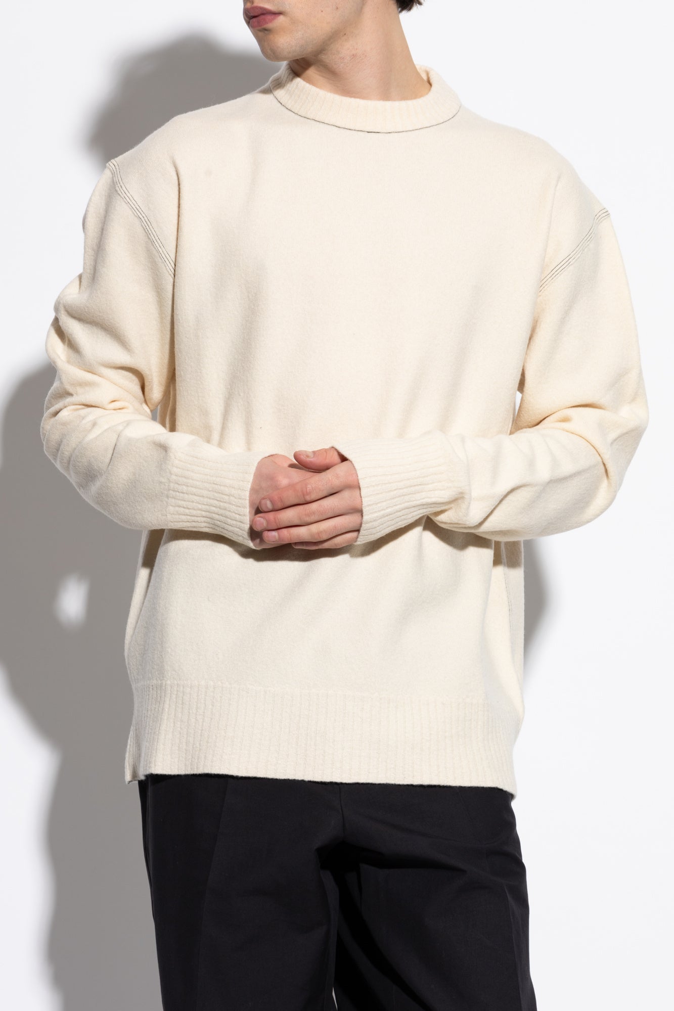 JIL SANDER cream Wool sweater J22GP0244 J14761-109