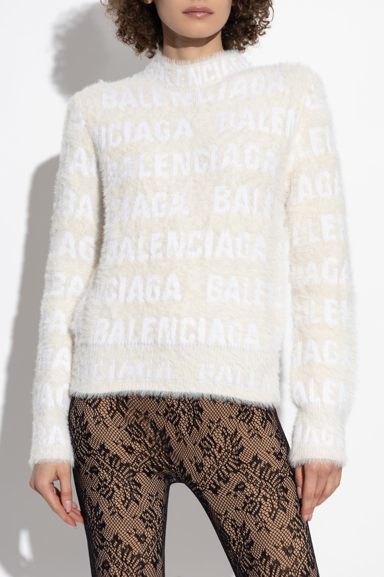 Balenciaga cream Monogram Sweater 769027 T6230-9002