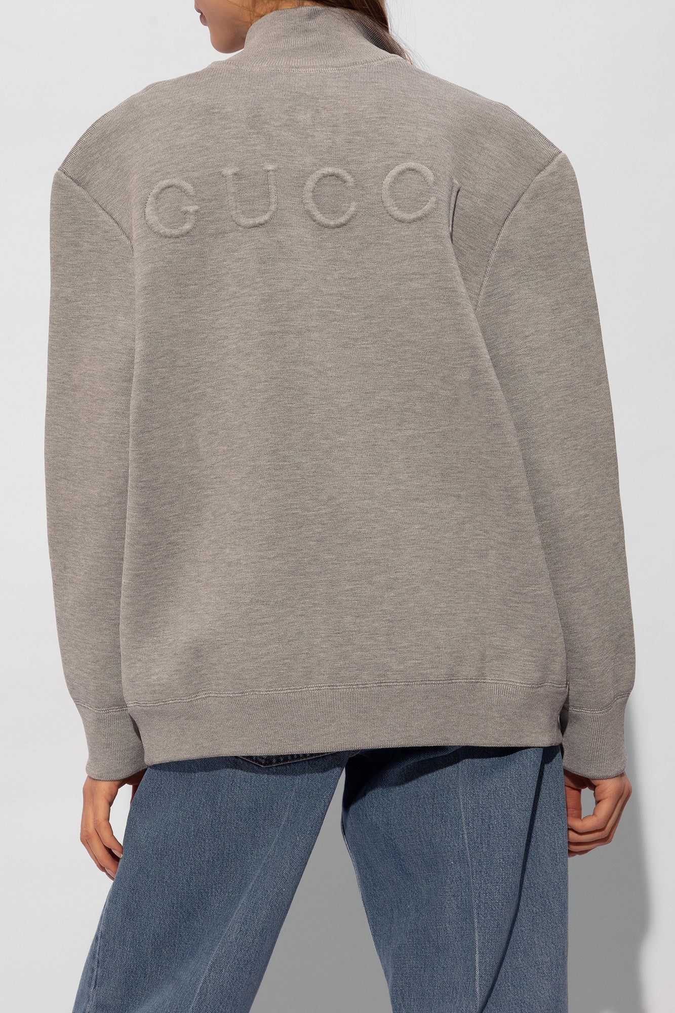 Gucci GREY Sweatshirt with a stand-up collar 784026 XKD4B-1264