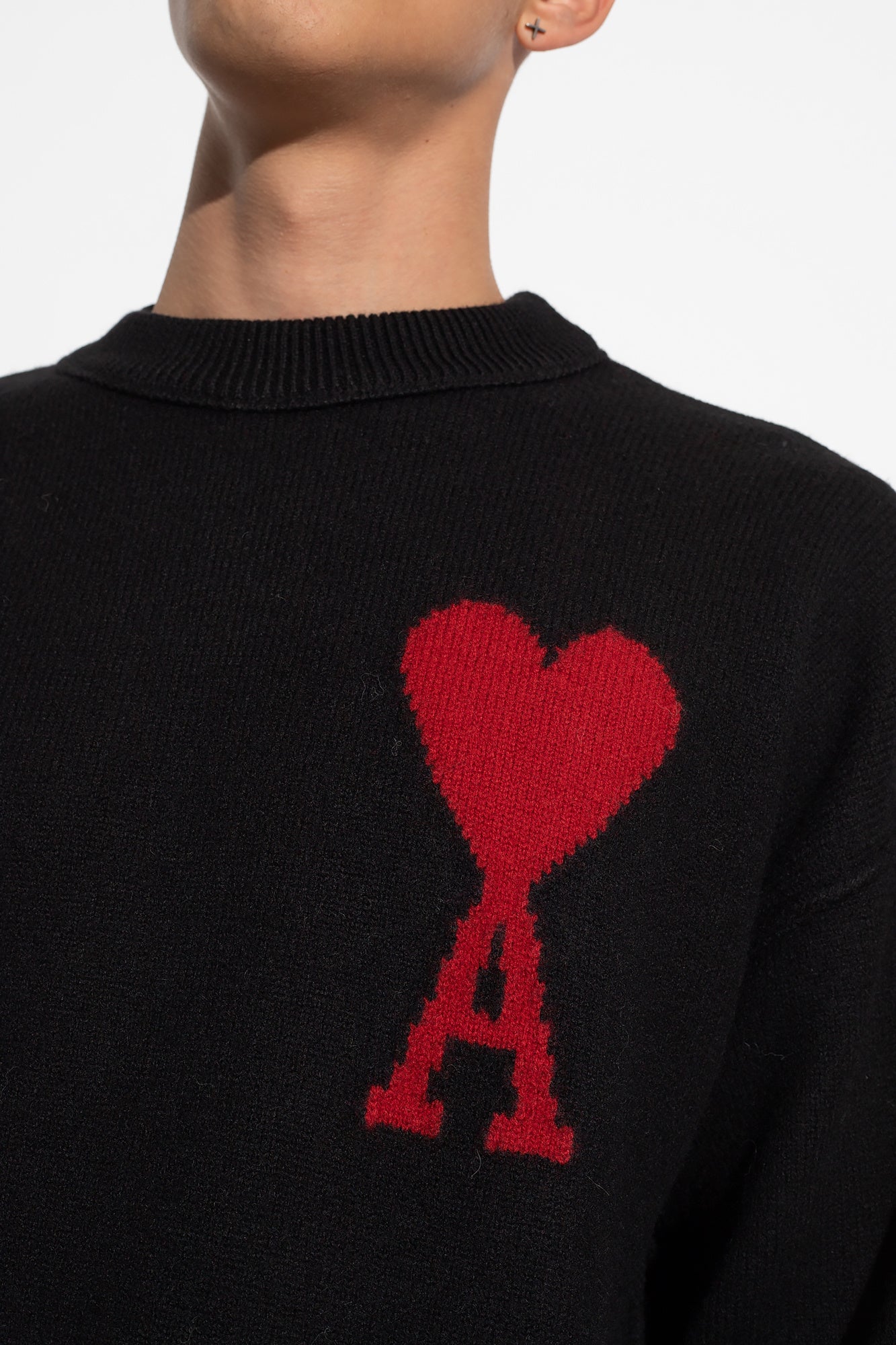 Ami Alexandre Mattiussi BLACK Wool sweater  BFUKS006 018 M-009