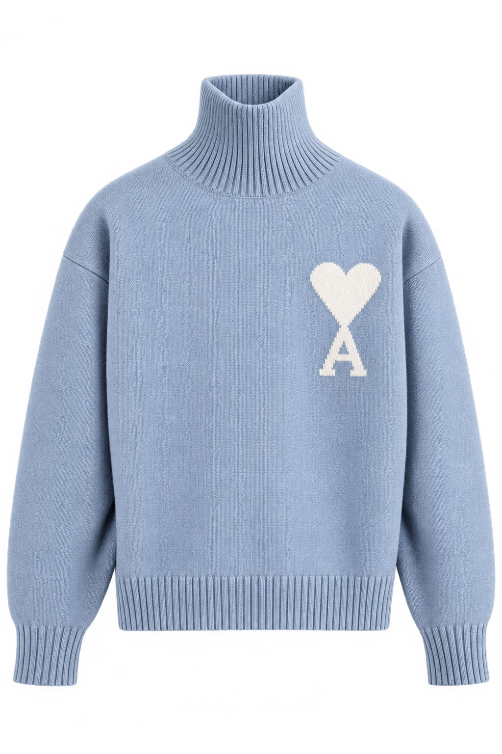 Ami Paris Светр з логотипом Ami De Coeur блакитний