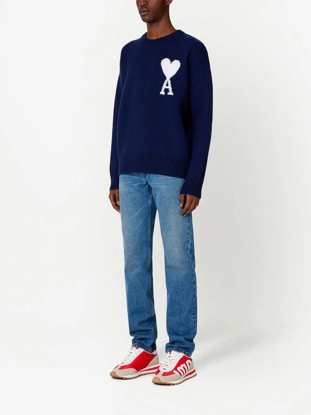 Ami Paris Navy Sweater with logo 02763644