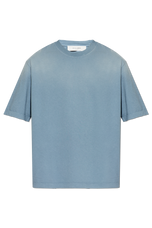 Golden Goose BLUE T-shirt with Vintage effect