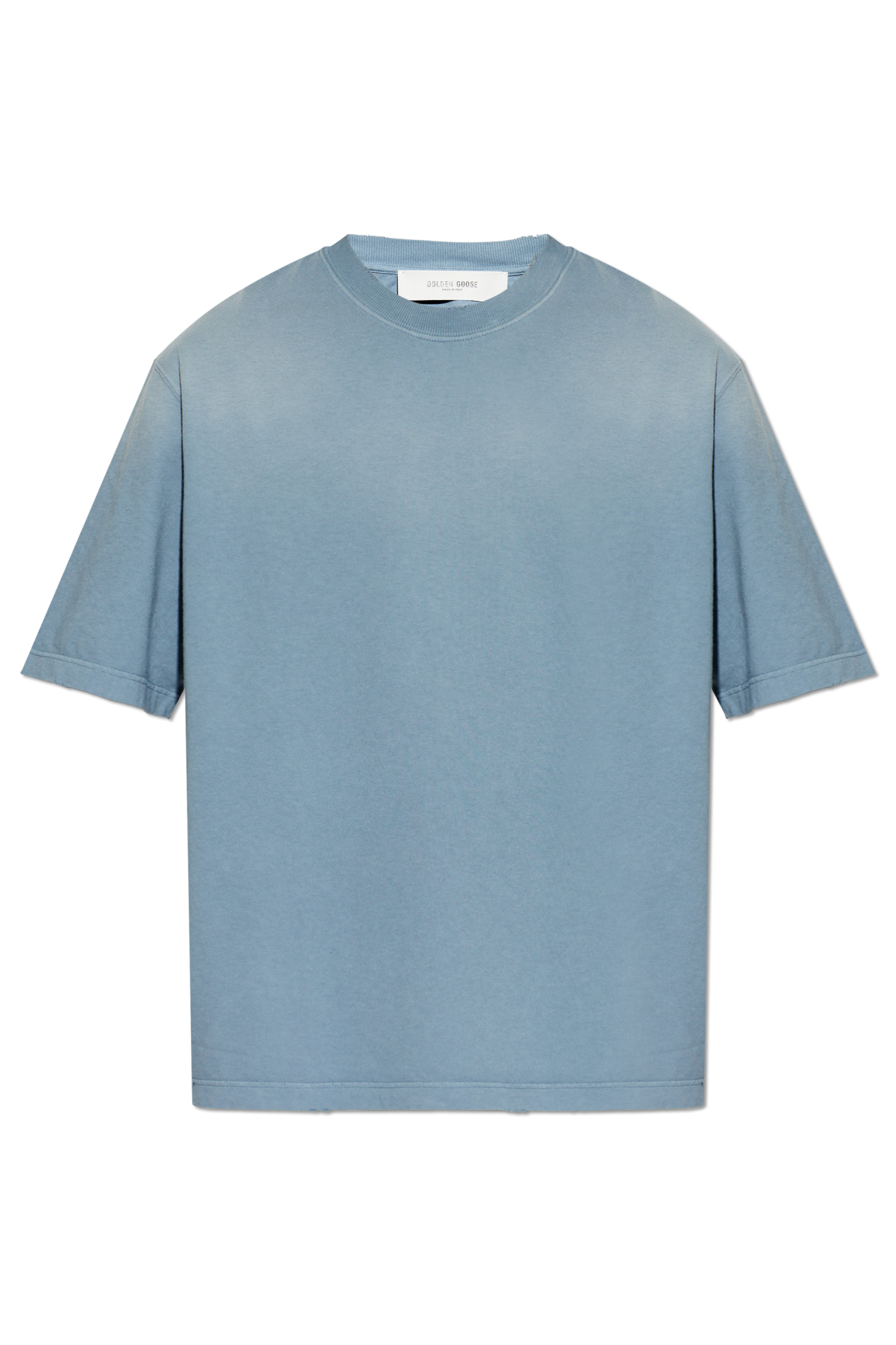 Golden Goose BLUE T-shirt with Vintage effect