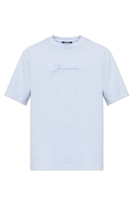 Jacquemus light blue T-shirt with embroidered logo