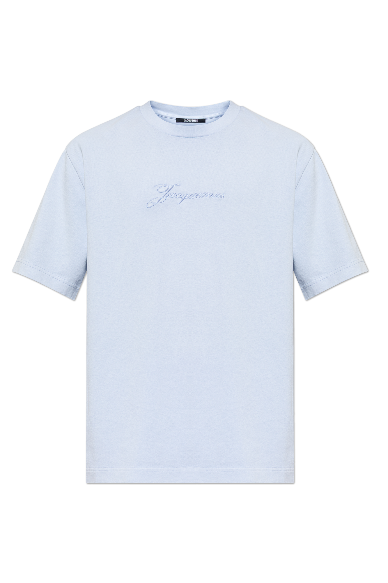 Jacquemus light blue T-shirt with embroidered logo