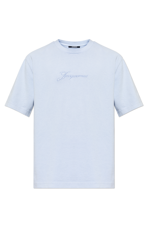 Jacquemus light blue T-shirt with embroidered logo