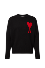 Ami Paris светр з монограмою Ami de Coeur чорний