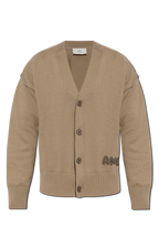 Ami Alexandre Mattiussi beige Cardigan with embroidered logo HKC163 KN0063-0952