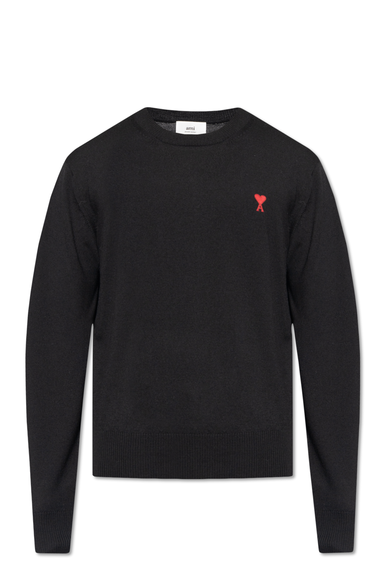 Ami Alexandre Mattiussi BLACK Wool sweater with logo BFHKS111 KN0025-001