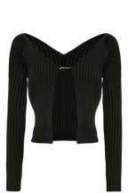 Jacquemus BLACK ‘Pralu’ ribbed top with logo 223KN500 2190-990