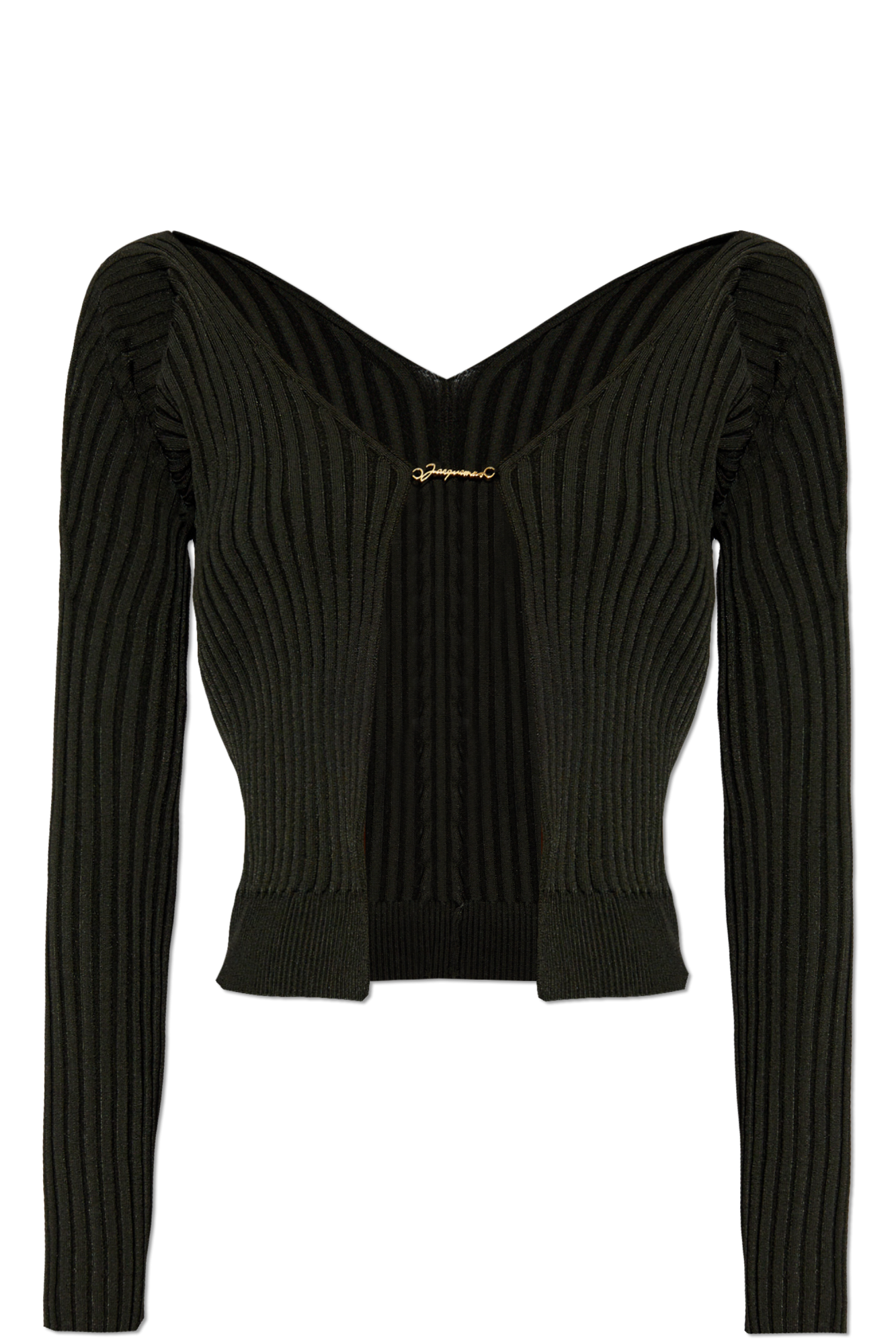Jacquemus BLACK ‘Pralu’ ribbed top with logo 223KN500 2190-990
