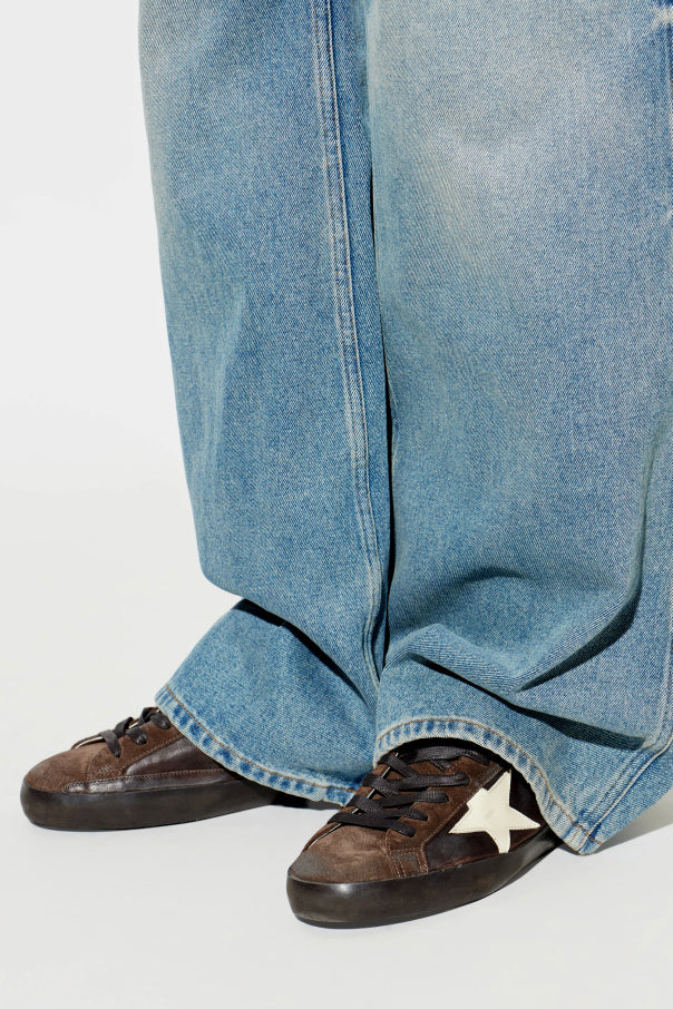Golden Goose Brown ‘Super-Star Classic With List’ Sports Shoes