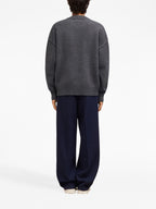 Ami Paris светр з монограмою Ami de Coeur сірий