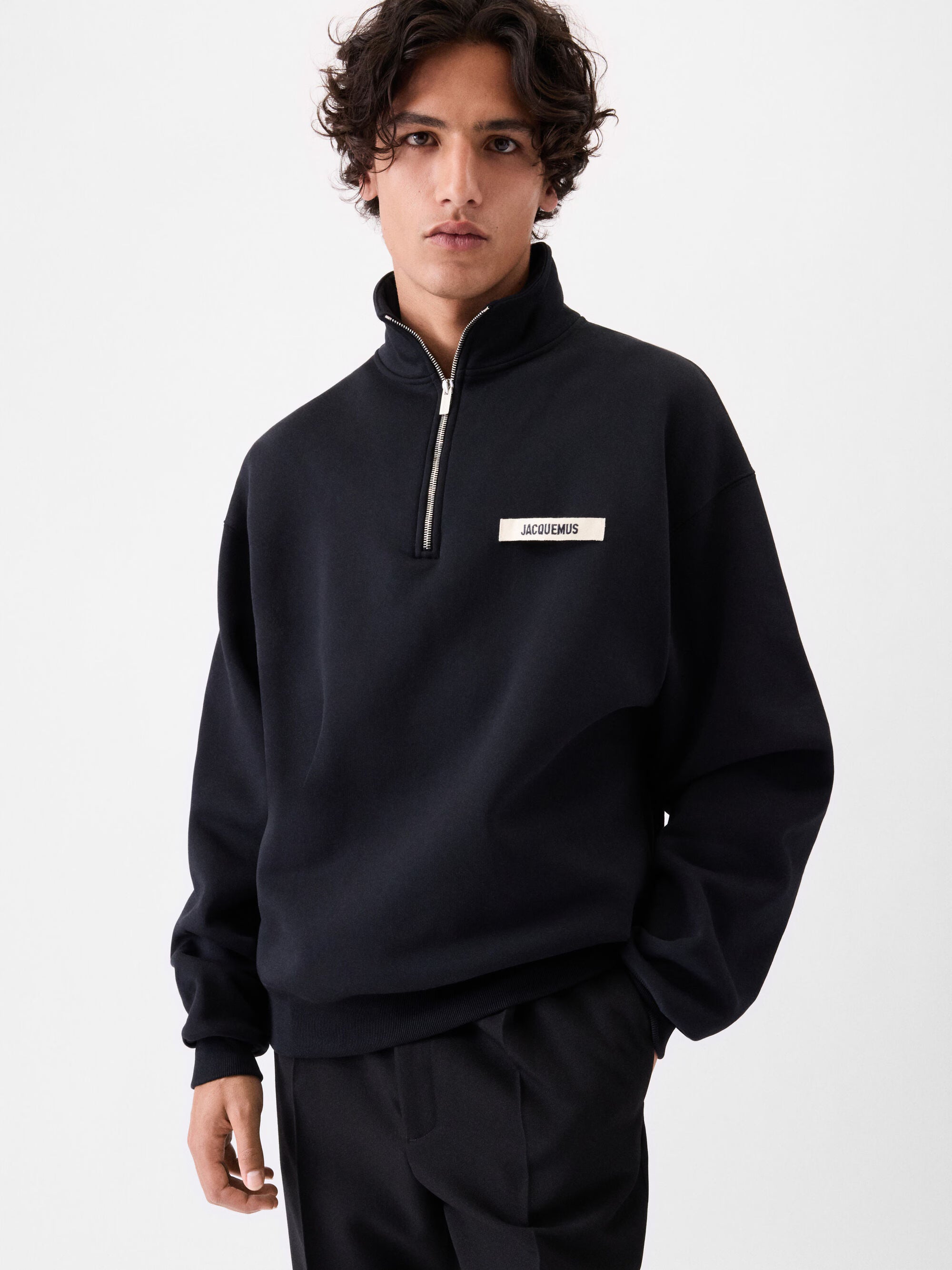 JACQUEMUS Світшот з логотипом Gros Grain з блискавкою