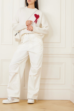 Ami Paris светр з монограмою Ami de Coeur білий