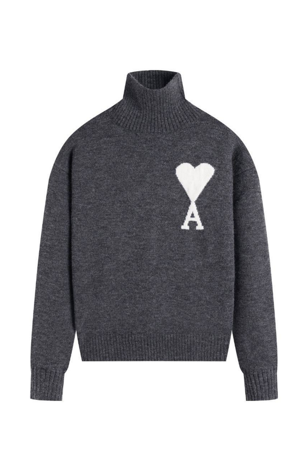 Ami Paris Gray Sweater with logo 02763631