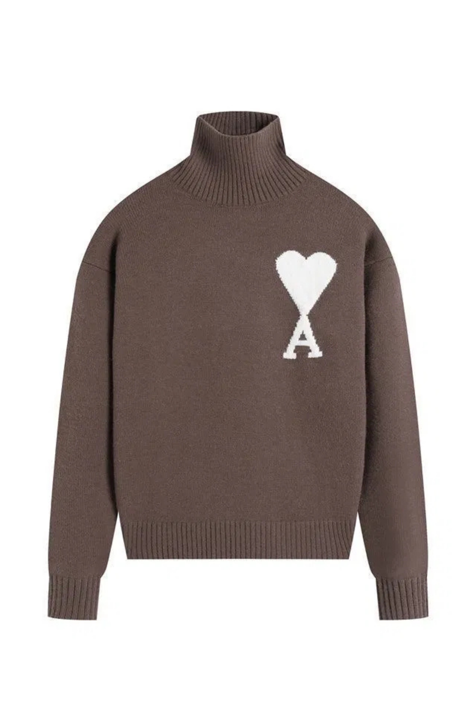 Ami Paris Brown Sweater with logo 02763632