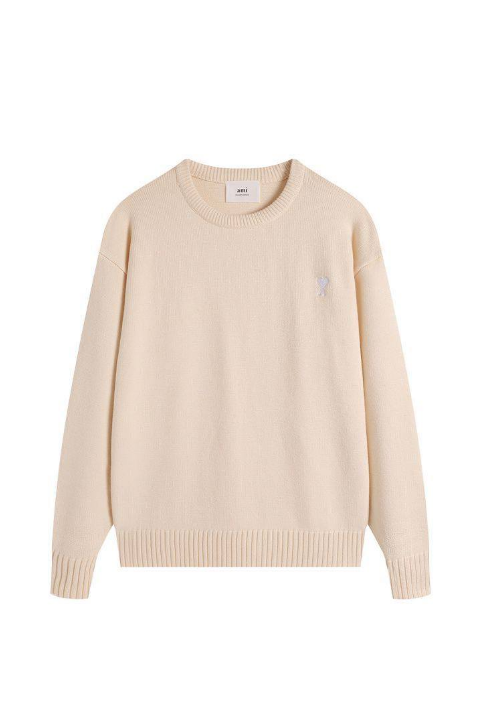 Ami Paris Beige Sweater with logo 02763638