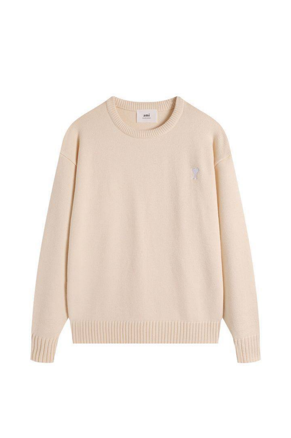 Ami Paris Beige Sweater with logo 02763638