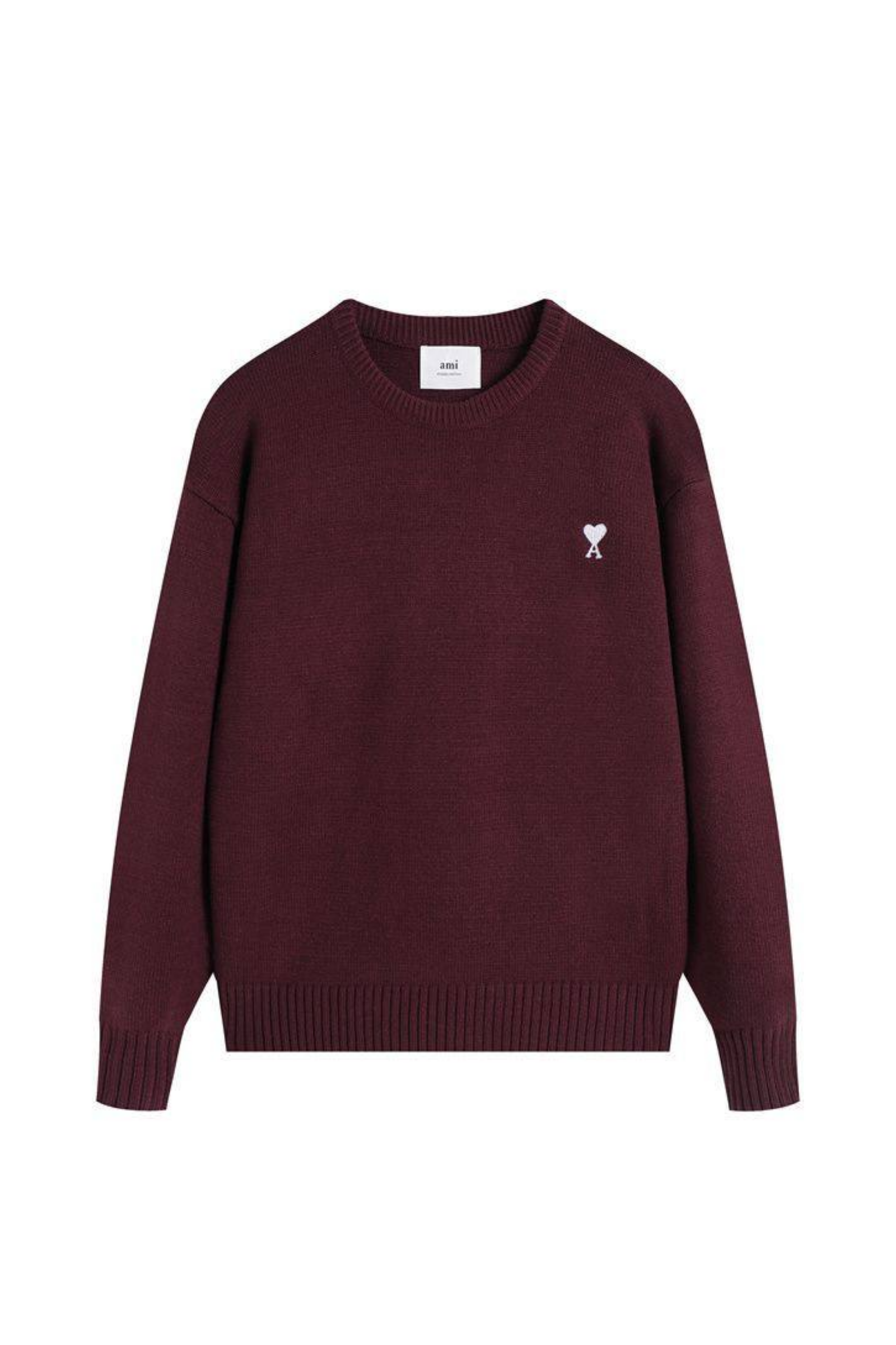Ami Paris Burgundy Sweater with logo 02763637