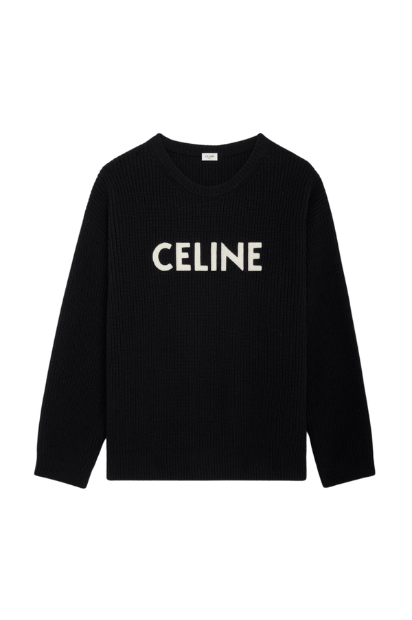 Celine Black Sweater with logo 07663151
