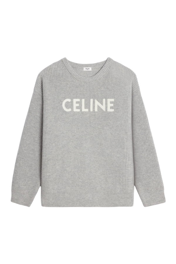 Celine Gray Sweater with logo 07663150