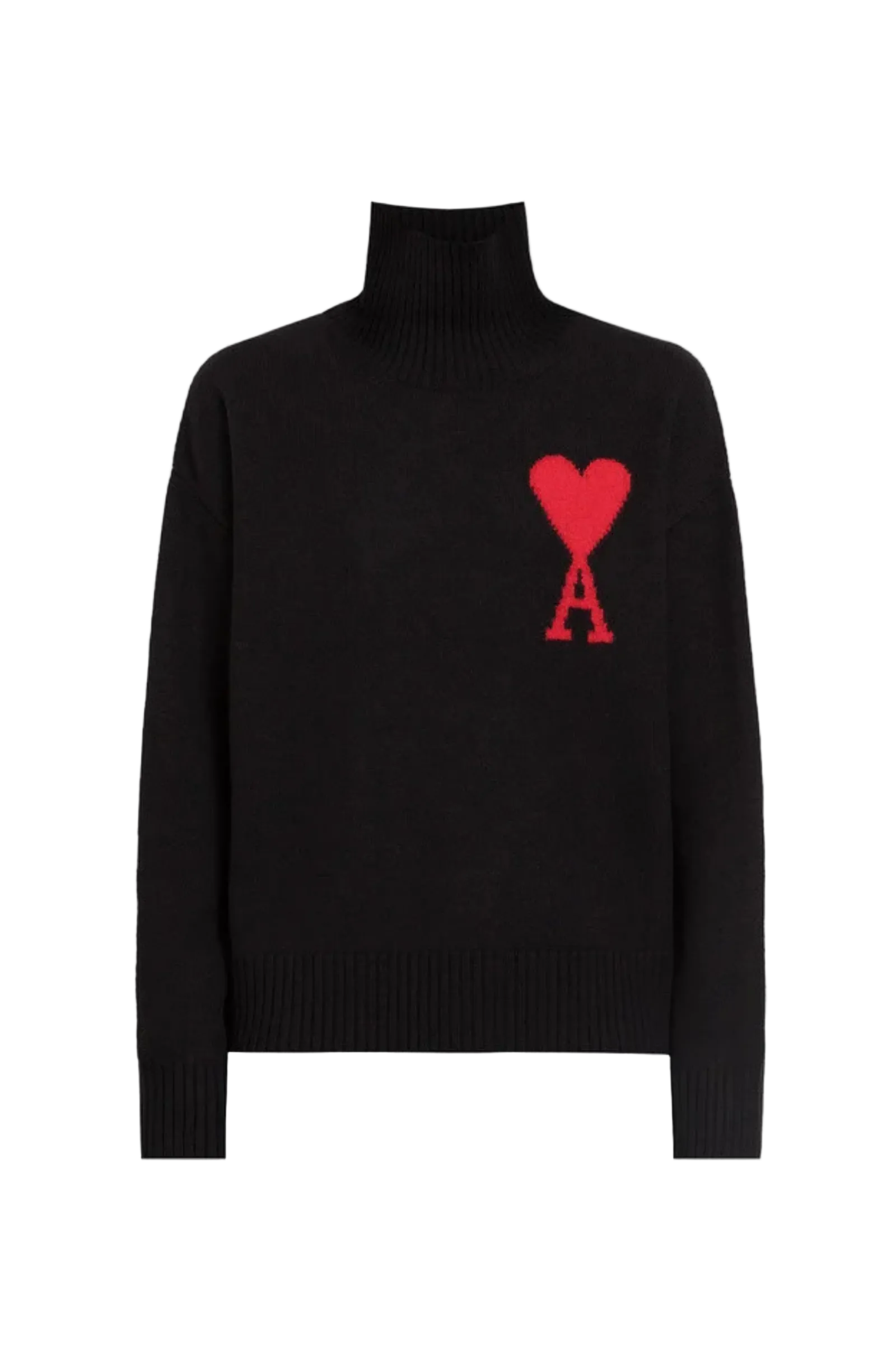 Ami Paris Black Sweater with logo 02763634