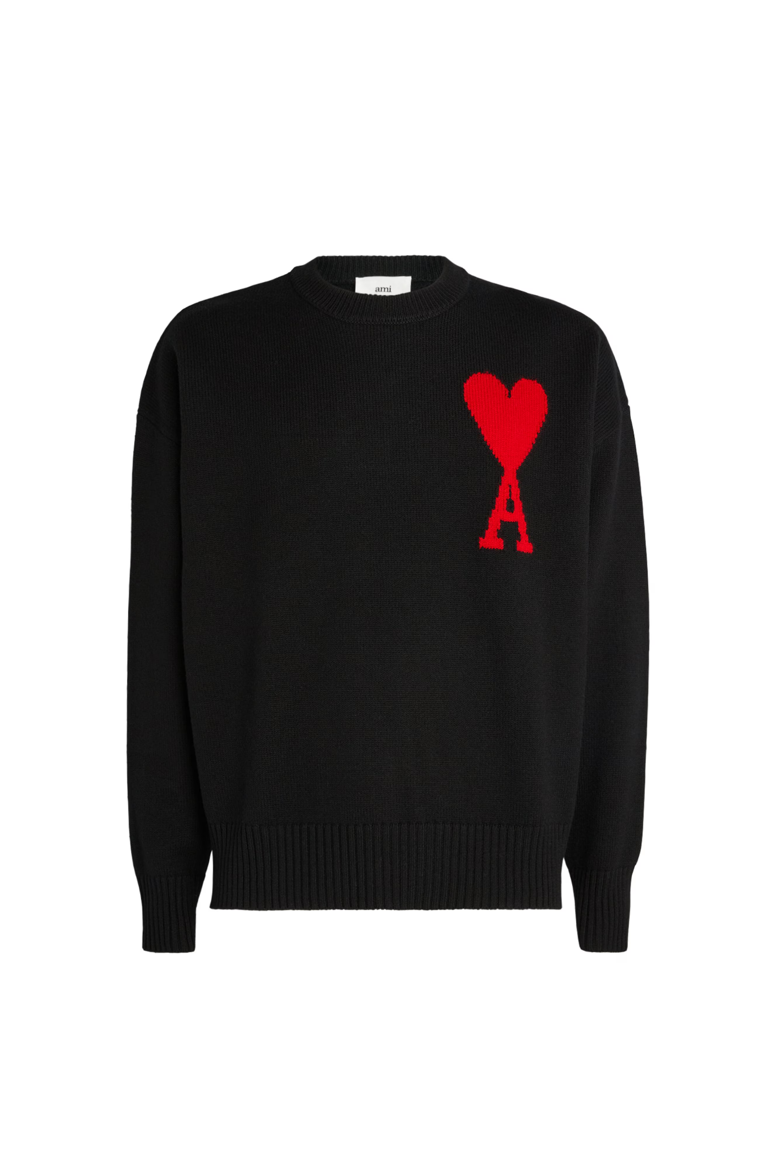 Ami Paris Black Sweater with logo 02763639