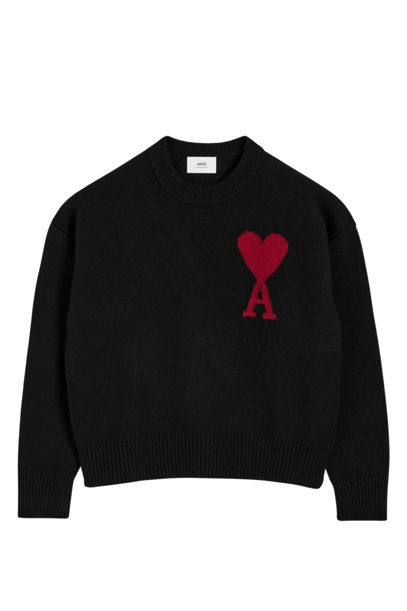 Ami Paris Black Sweater with logo 02763641