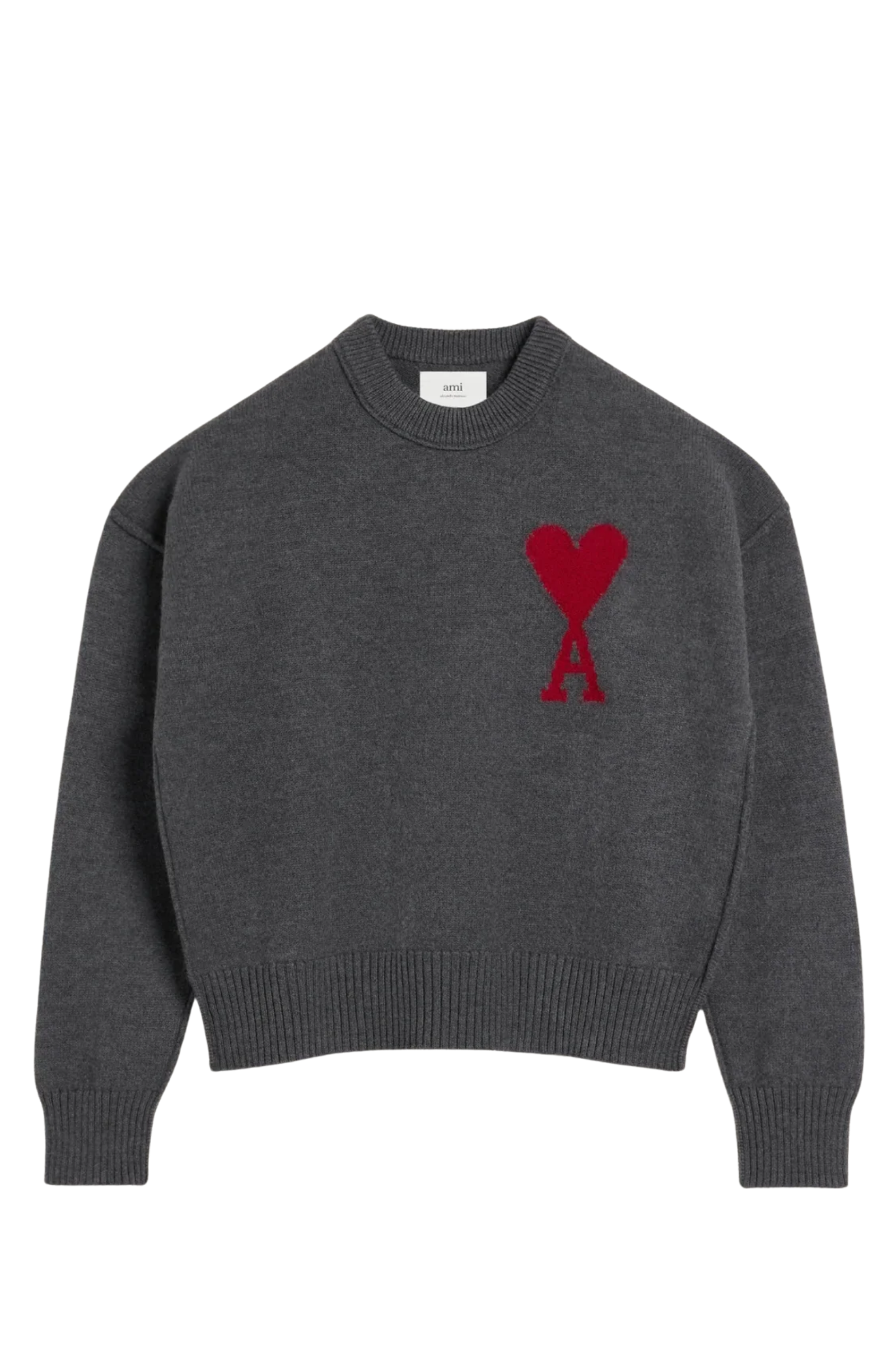 Ami Paris Gray Sweater with logo 02763642