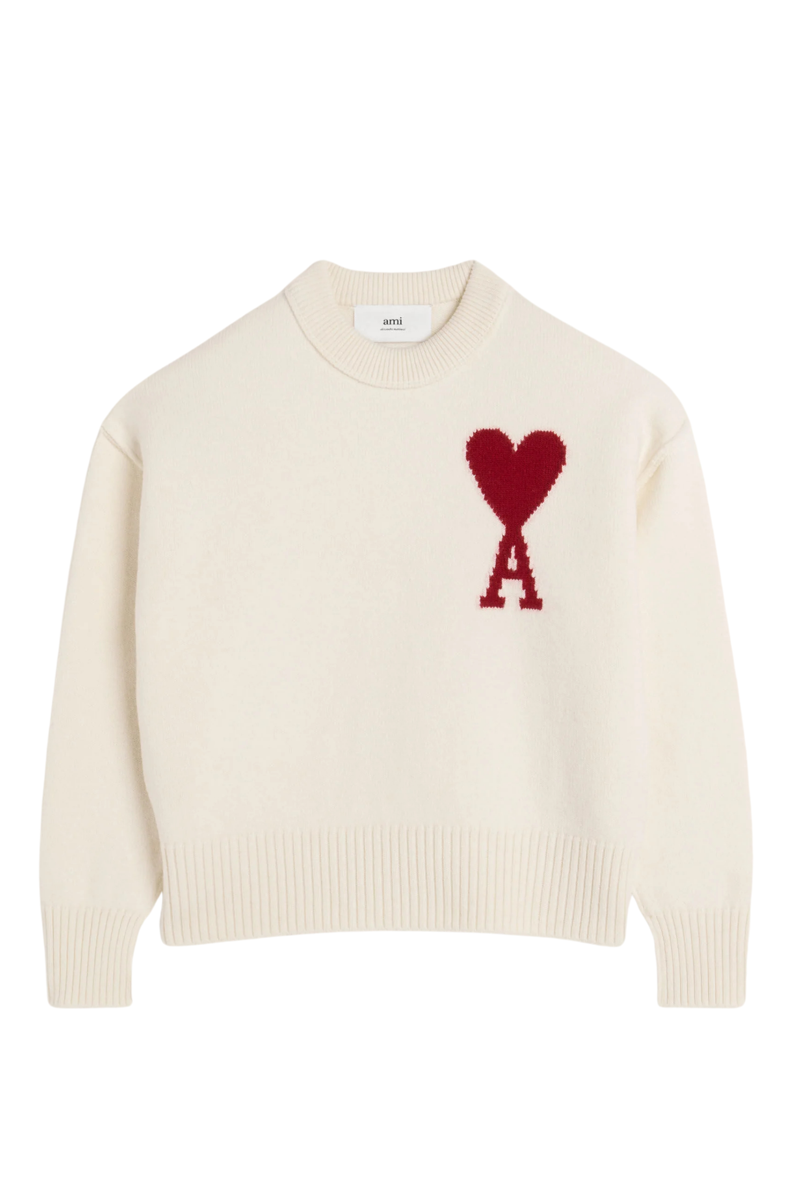 Ami Paris Beige Sweater with logo 02763643