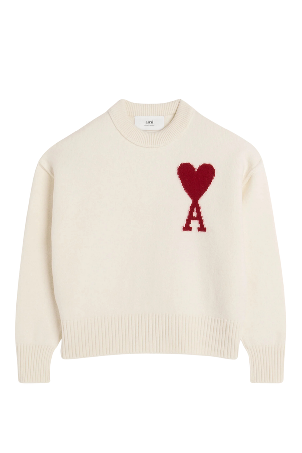 Ami Paris Beige Sweater with logo 02763643