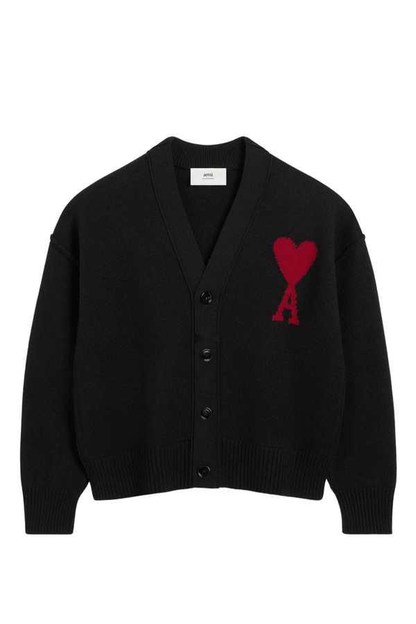 Ami Paris Black Cardigan with logo 03863600