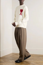 Ami Paris светр з монограмою Ami de Coeur білий