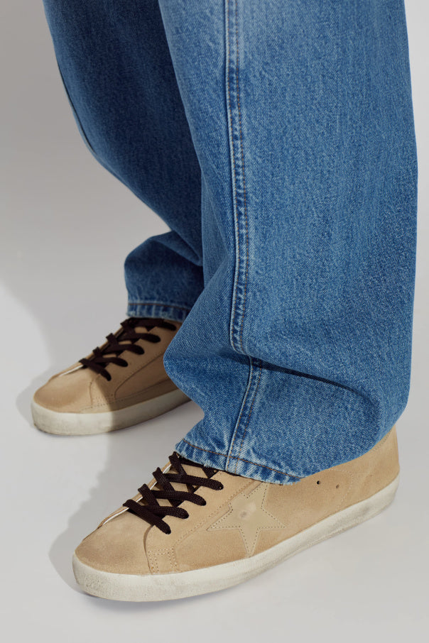 Golden Goose Beige ‘Super-Star Classic With List’ Sports Shoes