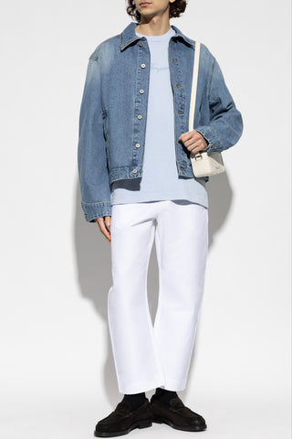 Jacquemus light blue T-shirt with embroidered logo