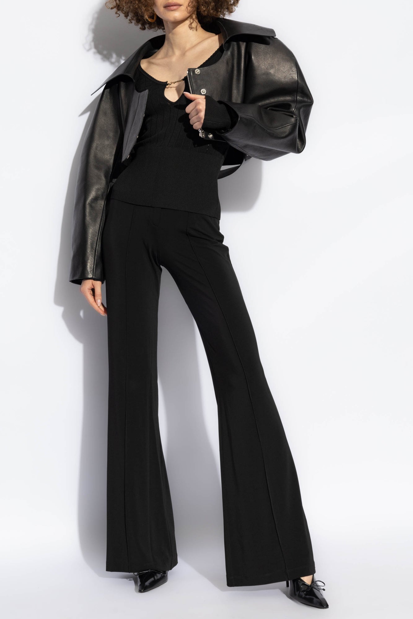 quui 2way gather blouse【black】 LOOSE SILK CANVAS BLOUSE BLACK – Archetype