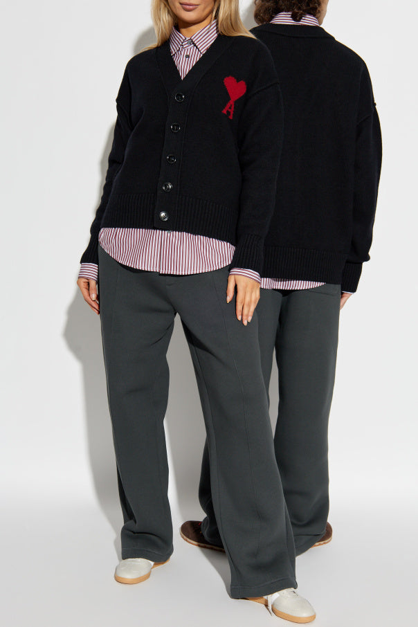 Ami Alexandre Mattiussi Wool cardigan with logo