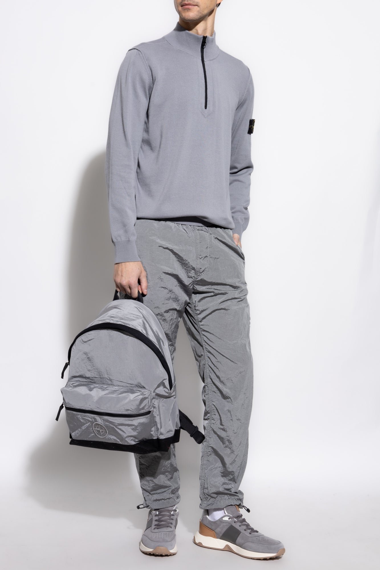 Stone Island GREY Sweater with stand-up collar K1S155100063 S00B2-V0024