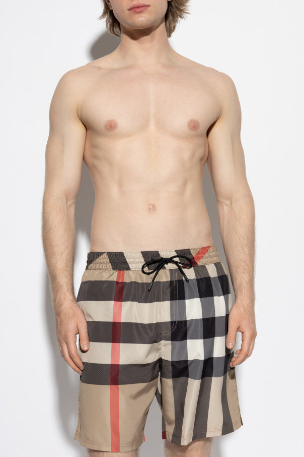 Burberry
Burberry beige Plaid-pattern swim shorts