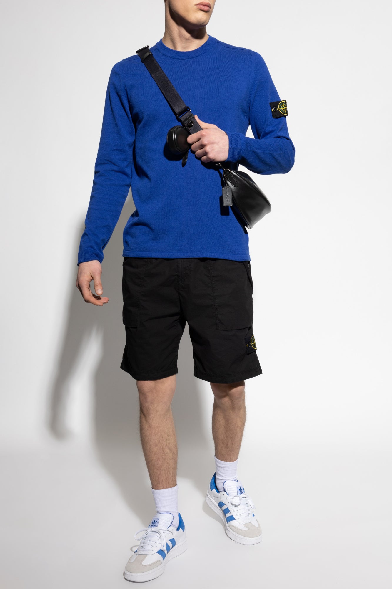Stone Island BLUE Sweater with logo patch K1S155100062 S00B9-V0022