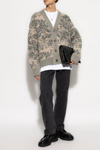Ami Alexandre Mattiussi GREY Patterned Cardigan UKC048 KN0060-2024