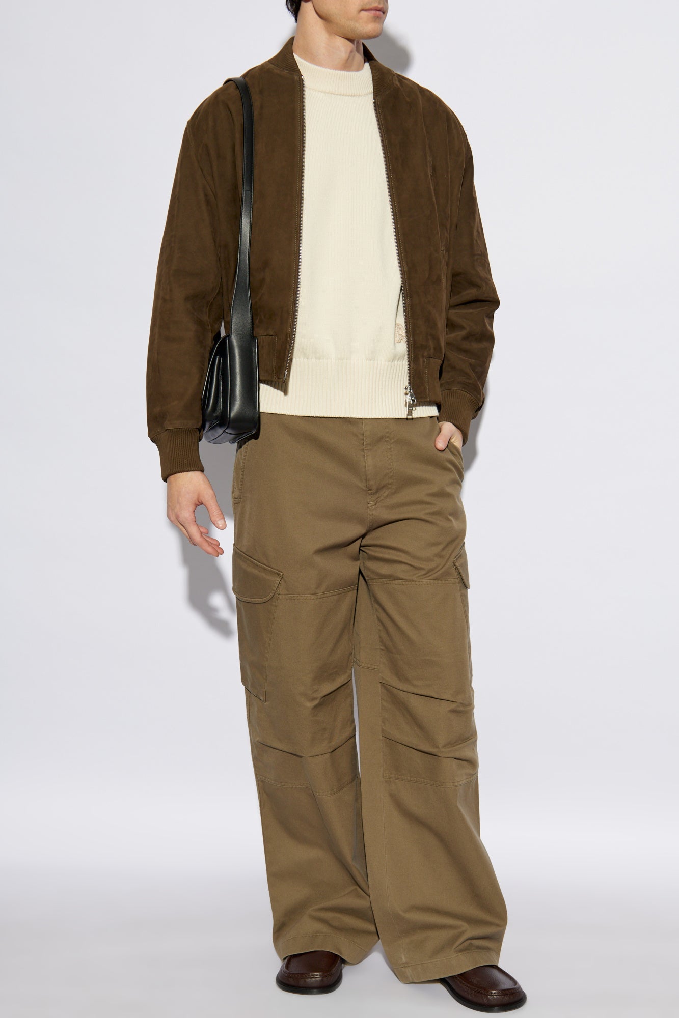 Ami Alexandre Mattiussi cream Sweater with embroidered logo HKS163 KN0063-136
