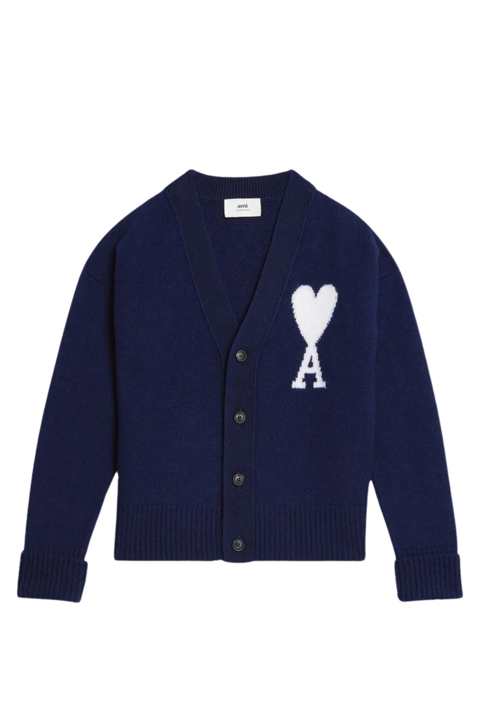 Ami Paris Navy Cardigan with logo 03863603